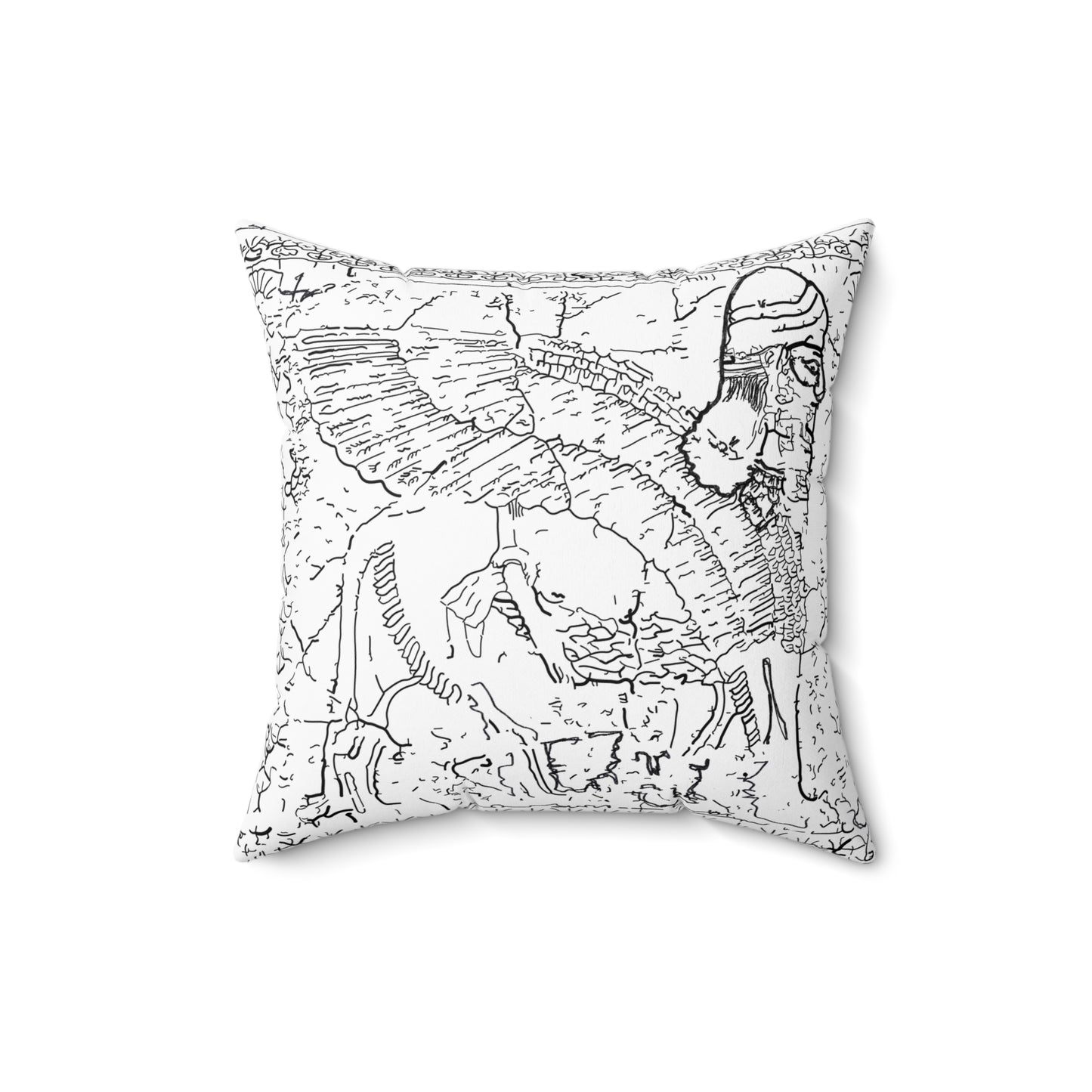 Lamassu - Faux Suede Square Pillow