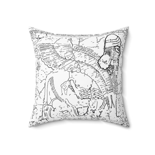 Lamassu - Faux Suede Square Pillow